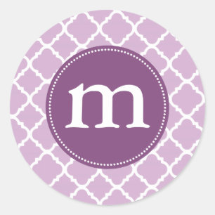 Adesivo Marroquino roxo elegante Quatrefoil personalizado