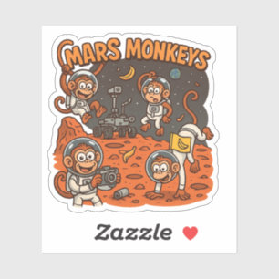 Adesivo Mars Monkeys animal engraçado