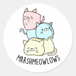 Adesivo Marsh-meow Engraçado Cat Marshmallow Pun