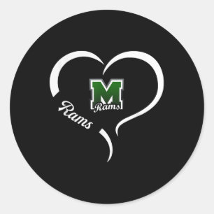Adesivo Marshfield Rams Logotipo Half Heart Slogan Hs