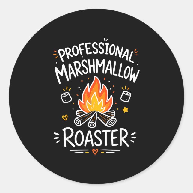 Adesivo Marshmallow s'mores de fogueira de acampamento  (Frente)