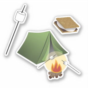 Adesivo Marshmallows em Torrefação sobre Campfire