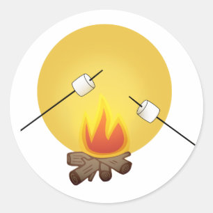 Adesivo Marshmallows em Torrefação sobre Campfire