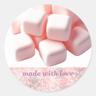 Adesivo Marshmallows Rosa Fluffy Quadrado