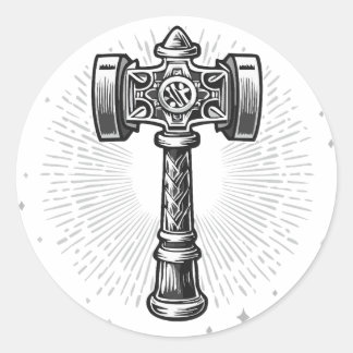 Adesivo Martelo de Thor Mjolnir preto e branco