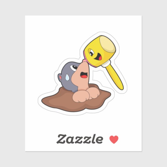 Adesivo Martelo de Toupeira (Folha)