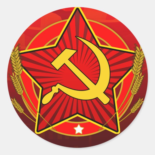 Adesivo Martelo e Foice Vintage CCCP (Frente)