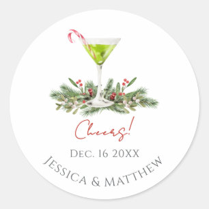 Adesivo Martini de Casal Modern Cheers Candy Cane Coquetel