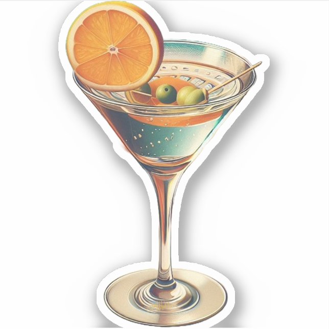 Adesivo Martini futurística da idade espacial atômica do m (Frente)