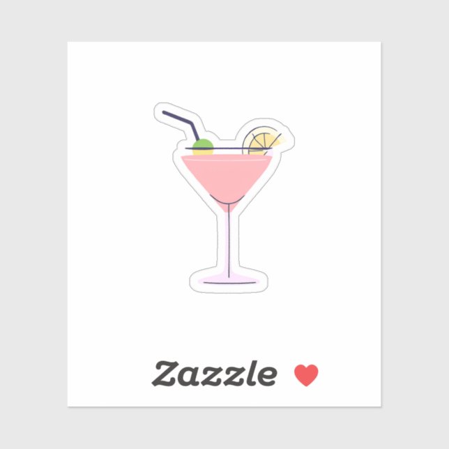 Adesivo Martini rosa (Folha)