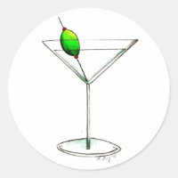 Martini Suja com Copo de Azeite Bebida Misturada