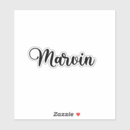 Adesivo Marvin Name - Caligrafia manuscrita