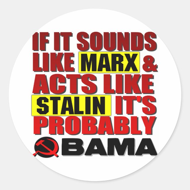 Adesivo Marx, Stalin? Obama! (Frente)