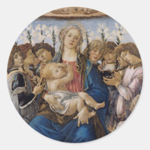 Mary com Criança e Anjos Cantos por Botticelli