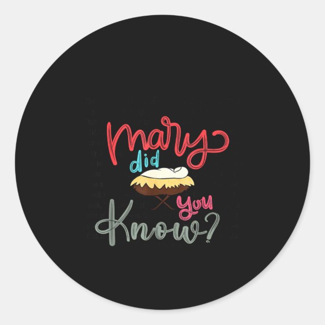 Adesivo Mary Did You Know Christian Bible Verse Christmas  (Frente)