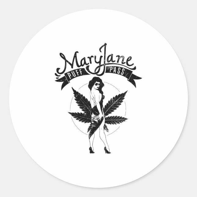 Adesivo Mary Jane Puff Pass Mulher Trabalho de arte Preta (Frente)