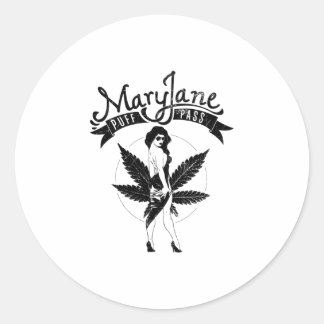 Adesivo Mary Jane Puff Pass Mulher Trabalho de arte Preta
