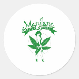 Adesivo Mary Jane Puff Pass Mulher Trabalho de arte verde