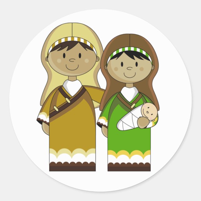 Adesivo Mary & Joseph com o Baby Jesus Sticker (Frente)