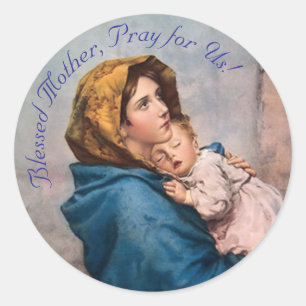 Adesivo Mary personalizável com Jesus Criança