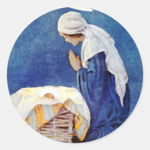 Adesivo Mary Rezando E Bebê Jesus
