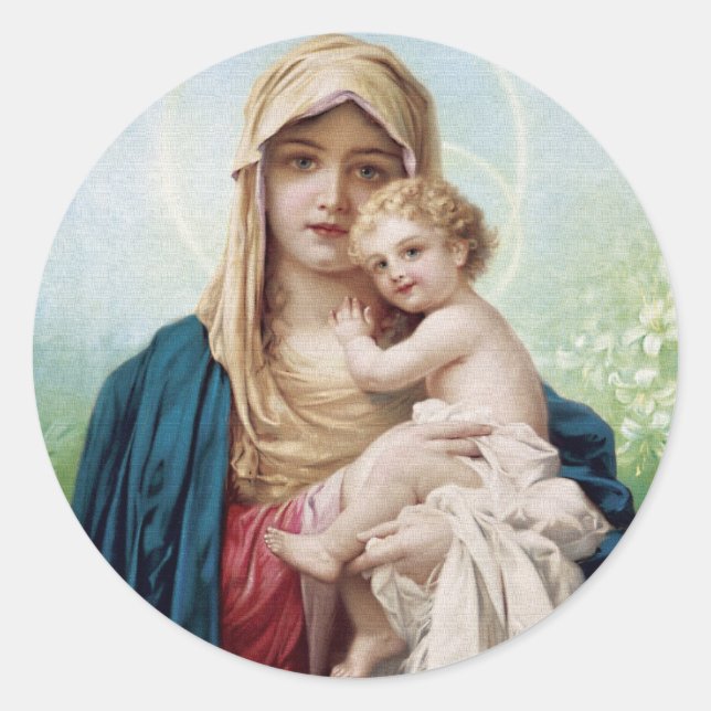 Adesivo Mary segurando Jesus (Frente)