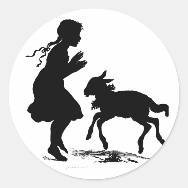 Adesivo Mary tinha uma pequena Páscoa de carneiro (Frente)