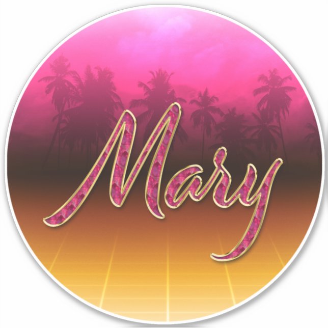 Adesivo Mary Vorname Name golden pink Aufkleber Sticker (Frente)