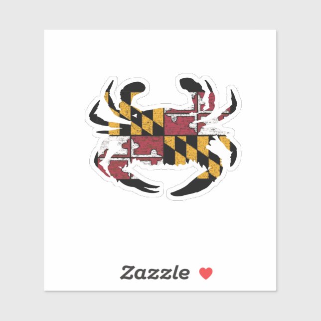 Adesivo Maryland Flag - Blue Crab Vinyl Cut (Folha)