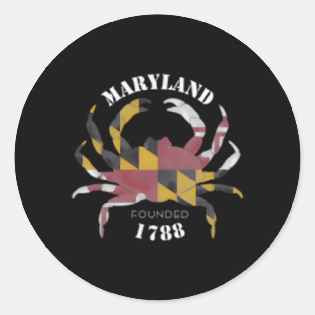 Adesivo Maryland Flag Crab Fundado Em 1788 (Frente)