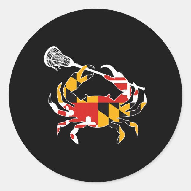 Adesivo Maryland Flag Crab Lacrosse Complete Stick B (Frente)