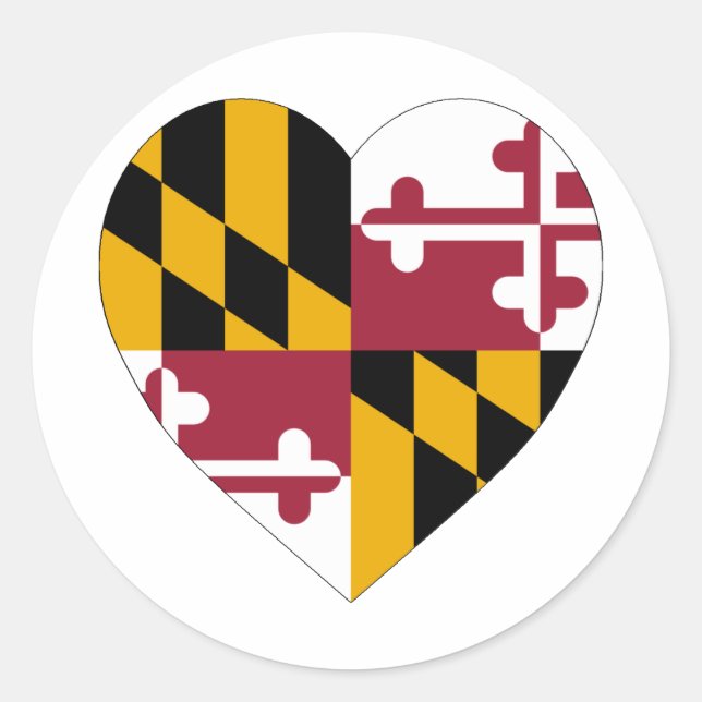 Adesivo Maryland Flag Heart (Frente)