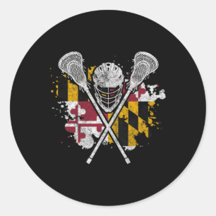 Adesivo Maryland Lacrosse Lover Tee Maryland Flag Family V