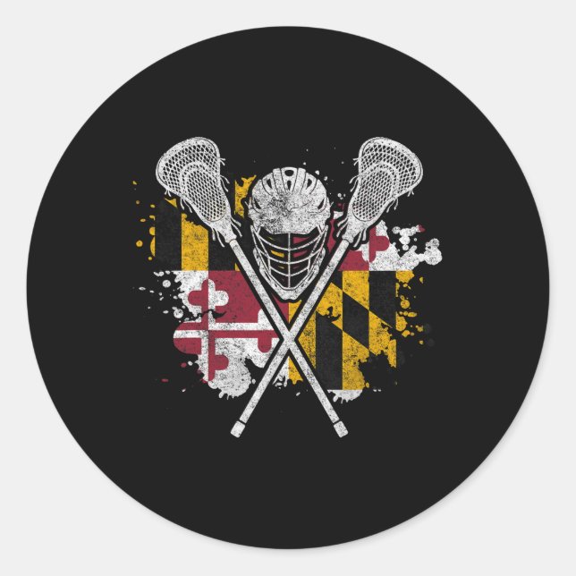 Adesivo Maryland Lacrosse Lover Tee Maryland Flag Family V (Frente)