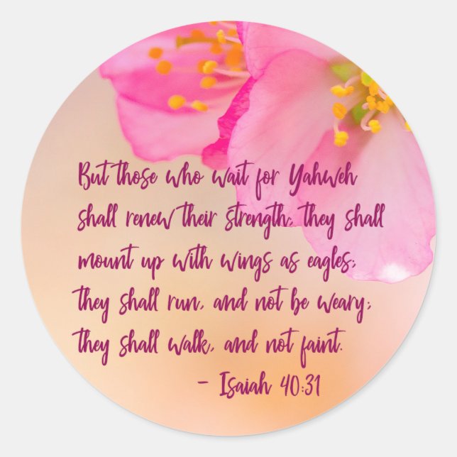 Adesivo Mas Aqueles Que Esperam Cristão Inspirador Floral (Frente)