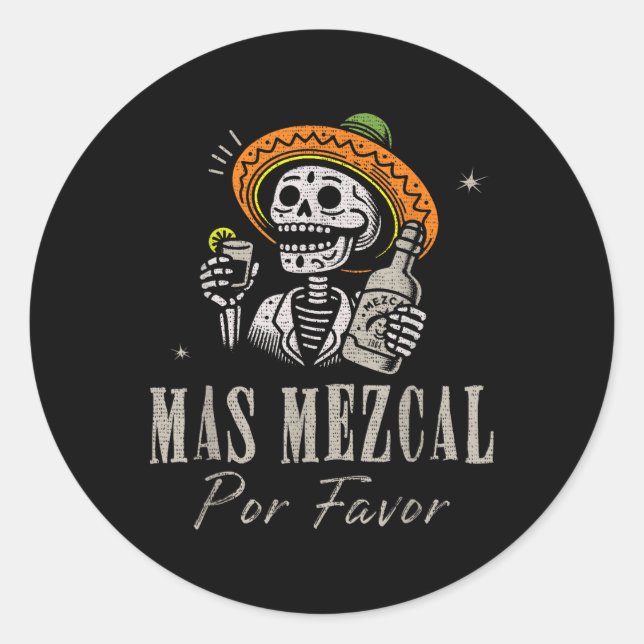 Adesivo Mas Mezcal Por Favor Da Funny Cinco De Mayo Barten (Frente)