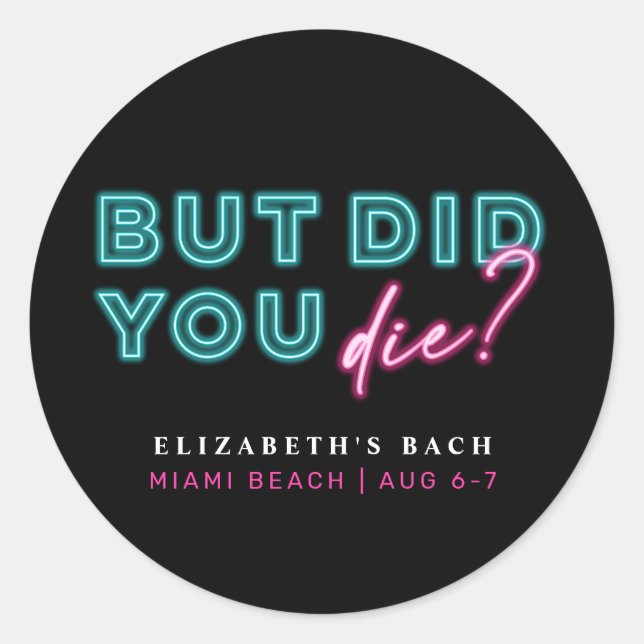 Adesivo Mas Morreu? Neon Blue & Pink Hangover Kit (Frente)