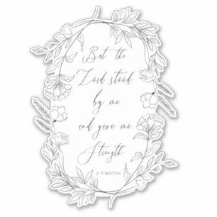 Adesivo Mas o Senhor ficou comigo Bíblia Verse com Wreath