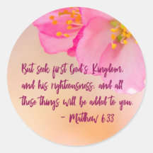 Mas procure o Reino dos Deuses Cristão Floral