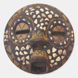 Adesivo Máscara africana com escudos do cowrie