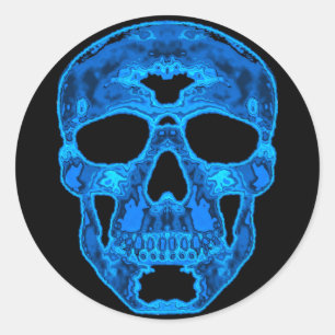 Adesivo Máscara azul do horror do crânio