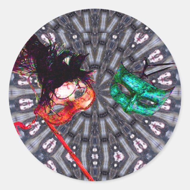 Adesivo MÁSCARA azul-rosa azul MÁSCARA MASCARADA GRAS MARD (Frente)