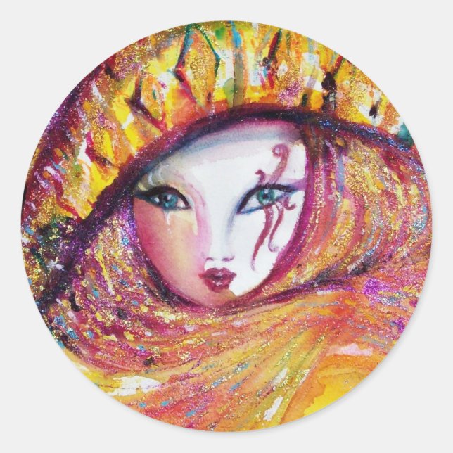 ADESIVO MÁSCARA CARNIVAL VENETINA EM AMARELO DOURADO (Frente)