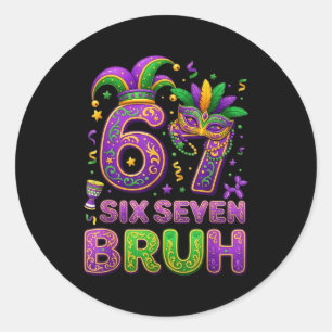 Adesivo Máscara de bobo da Mardi Gras 67 Bruh New Orleans