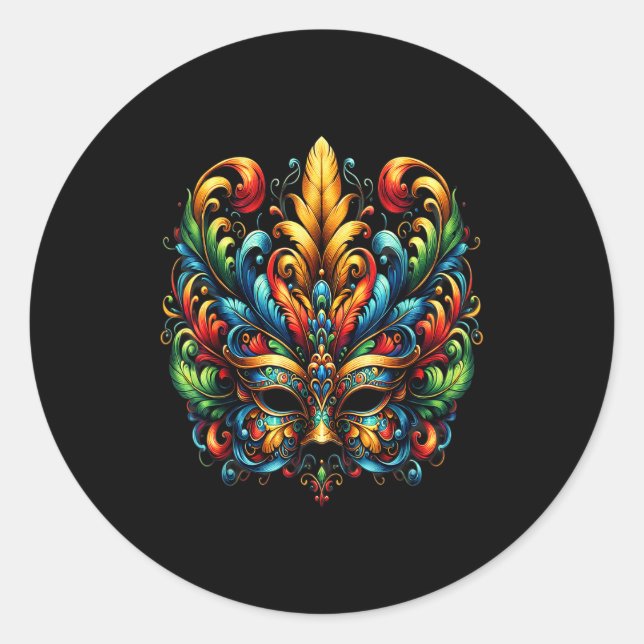 Adesivo Máscara de Carnaval Brasil Rio (Frente)