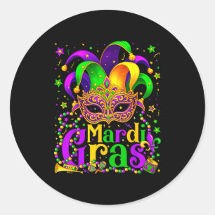 Adesivo Máscara de Contas de Carnaval Mardi Gras Penas Cha