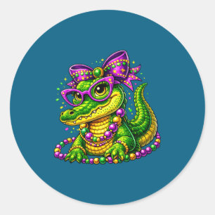 Adesivo Máscara de contas de jacaré fofo do Mardi Gras car
