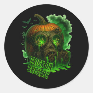 Adesivo Máscara de Gás de Abóbora Tóxica de Halloween Assu