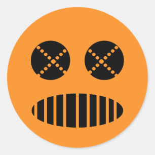 Adesivo Máscara de gás tóxico Jack o lanterno laranja Hall