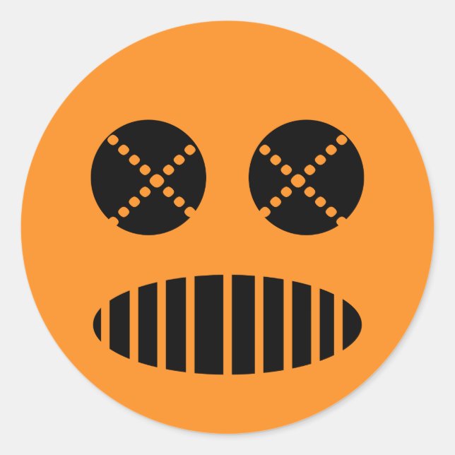 Adesivo Máscara de gás tóxico Jack o lanterno laranja Hall (Frente)